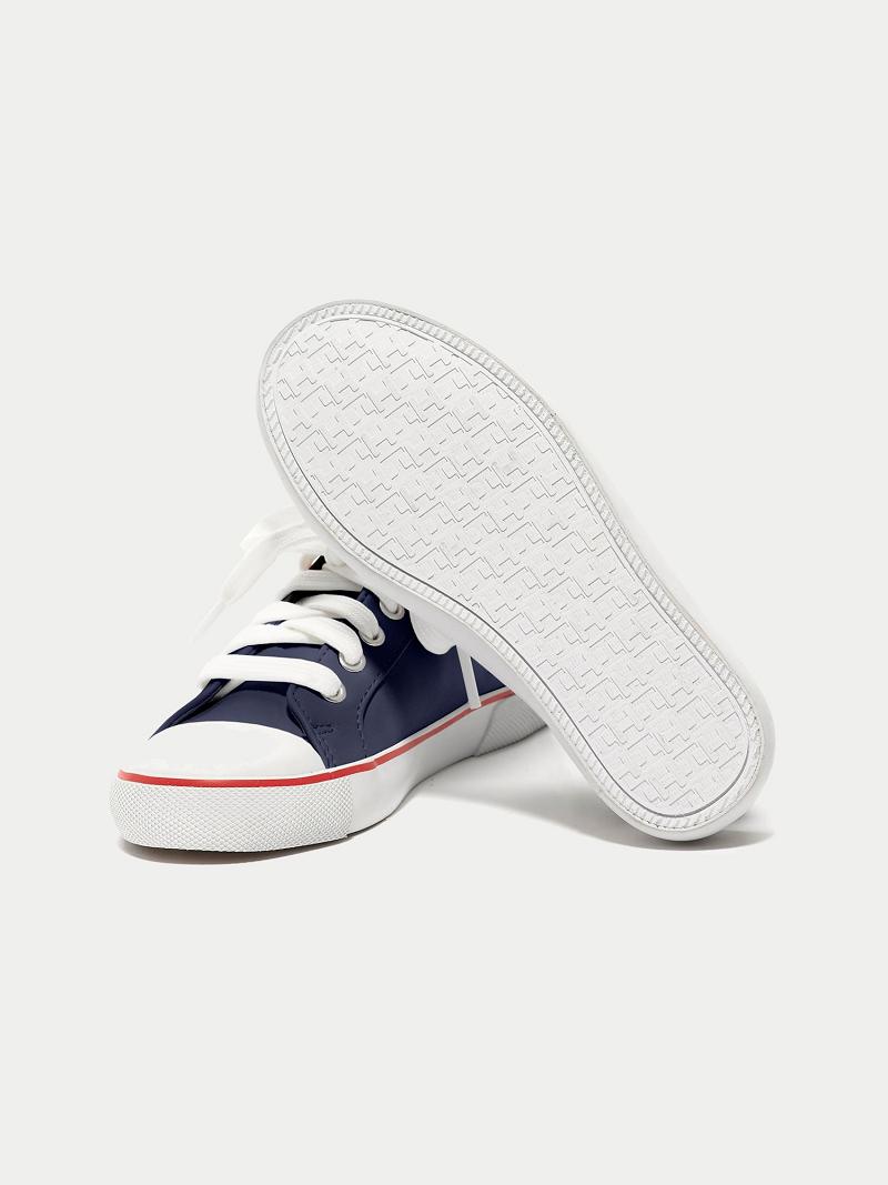 Fiú Tommy Hilfiger Signature Stripe Tornacipő Sötétkék | HU 2327TCE